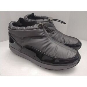Sporto Tracy Sz 7.5 Black Gray Slip On Waterproof Ankle Boots Wool Blend Lining